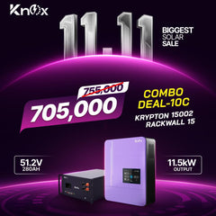 Knox Combo Deal - 10C | Knox Krypton 15002 Solar Inverter | Knox Rackwall 15 Lithium Battery