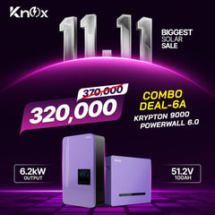 Knox Combo Deal - 6A | Knox Krypton 9000 Solar Inverter | Knox Powerwall 6.0 Lithium Battery