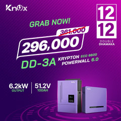 Knox Combo Deal - 3A | Knox Krypton Eco 6600 Solar Inverter | Knox Powerwall 6.0 Lithium Battery