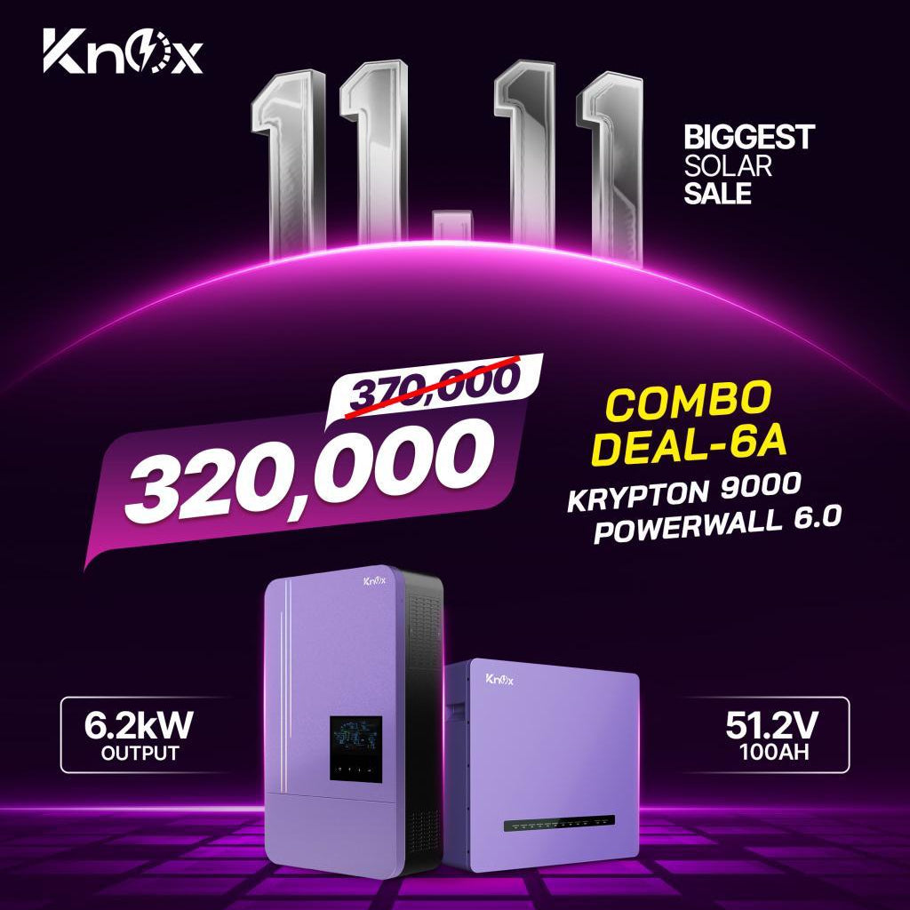 Knox Combo Deal - 6A | Knox Krypton 9000 Solar Inverter | Knox Powerwall 6.0 Lithium Battery