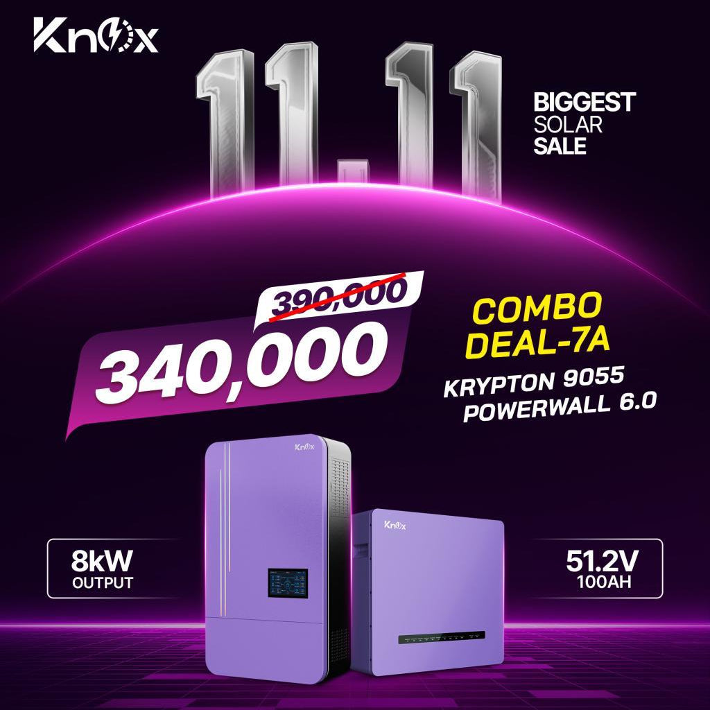 Knox Combo Deal - 7A | Knox Krypton 9055 Solar Inverter | Knox Powerwall 6.0 Lithium Battery