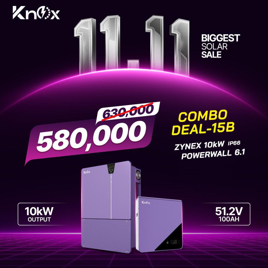 Knox Combo Deal - 15B | Zynex 10KW Solar Inverter | Knox Powerwall 6.1 Lithium Battery