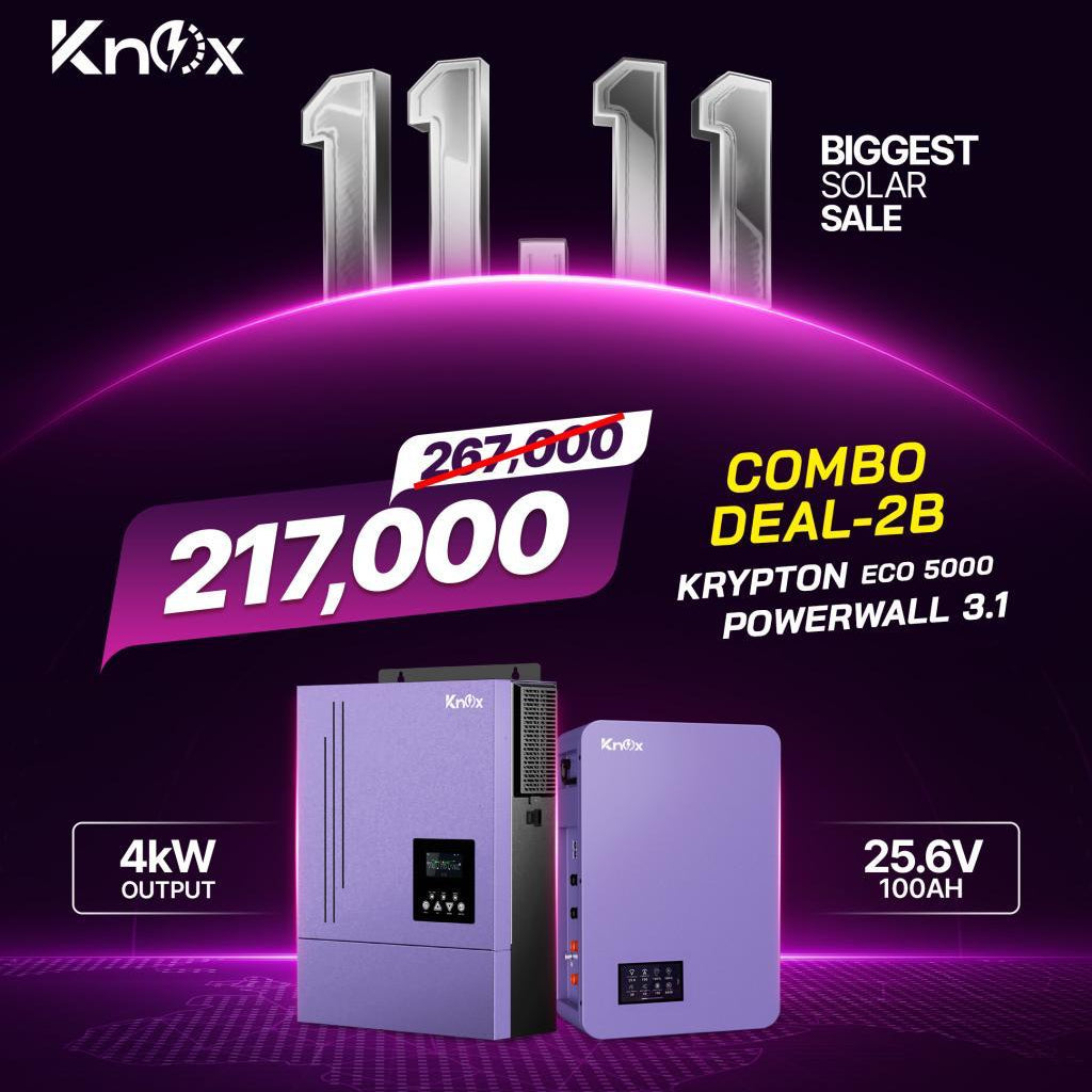 Knox Combo Deal - 2B | Knox Krypton Eco 5000 | Knox Powerwall 3.1 lithium Battery