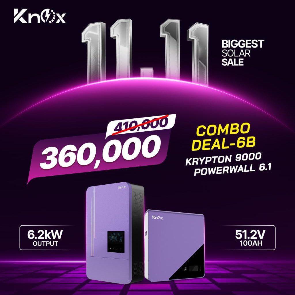 Knox Combo Deal - 6B | Knox Krypton 9000 Solar Inverter | Knox Powerwall 6.1 Lithium Battery