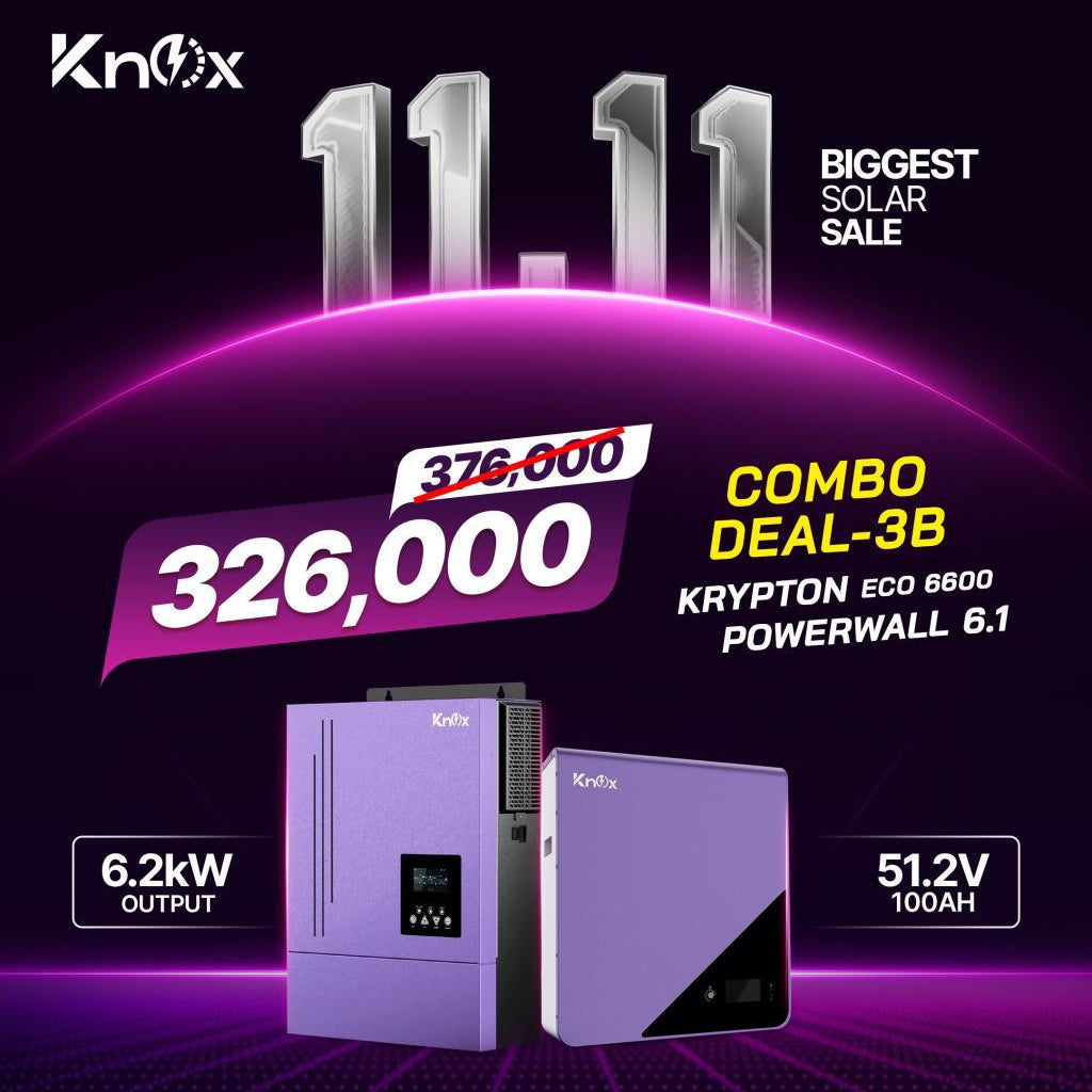 Knox Combo Deal - 3B | Knox Krypton Eco 6600 Solar Inverter | Knox Powerwall 6.1 Lithium Battery