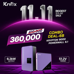 Knox Combo Deal - 6B | Knox Krypton 9000 Solar Inverter | Knox Powerwall 6.1 Lithium Battery