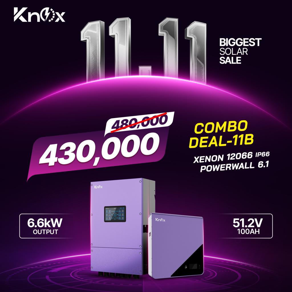 Knox Combo Deal - 11B | Knox Xenon 12066 Solar Inverter | Knox Powerwall 6.1 Lithium Battery