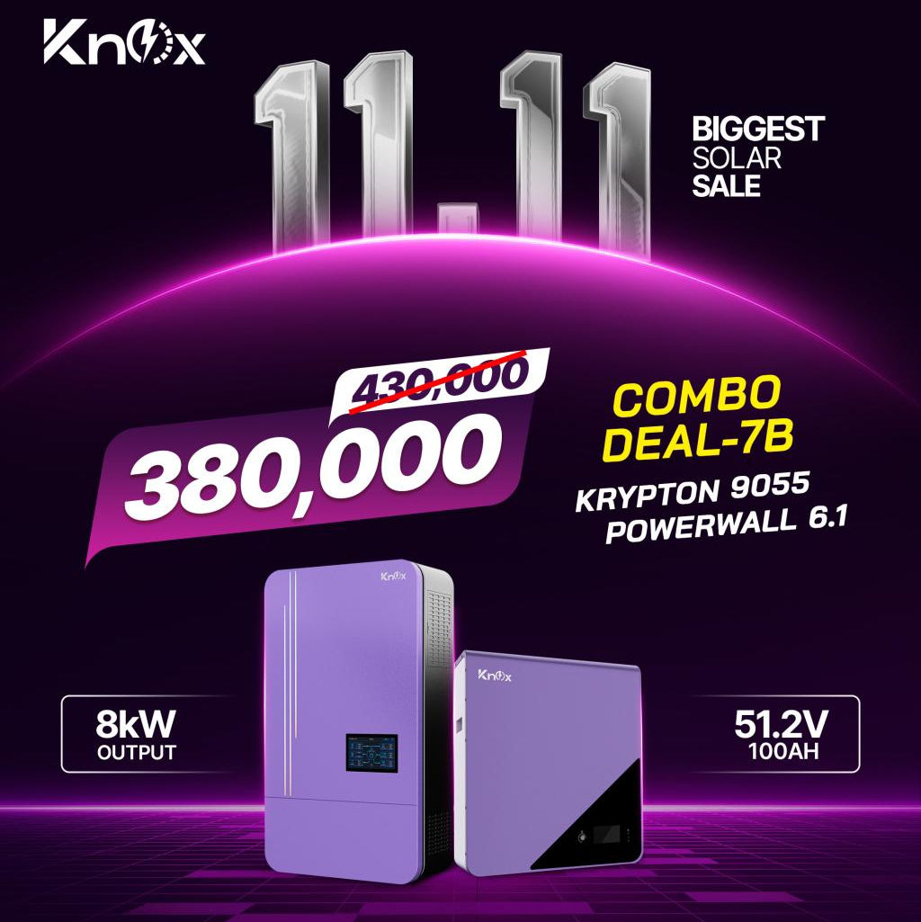 Knox Combo Deal - 7B | Knox Krypton 9055 Solar Inverter | Knox Powerwall 6.1 Lithium Battery