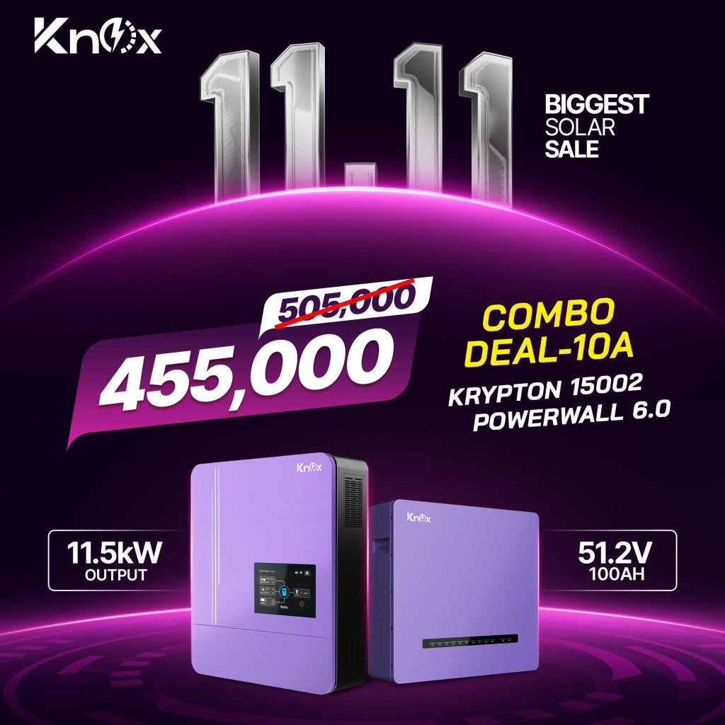 Knox Combo Deal - 10A | Knox Krypton 15002 Solar Inverter | Knox Powerwall 6.0 Lithium Battery