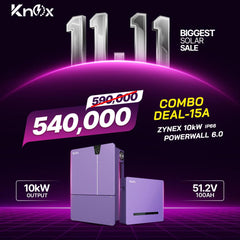 Knox Combo Deal 15A | Knox Zynex 10KW Solar Inverter | Knox Powerwall 6.0 Lithium Battery