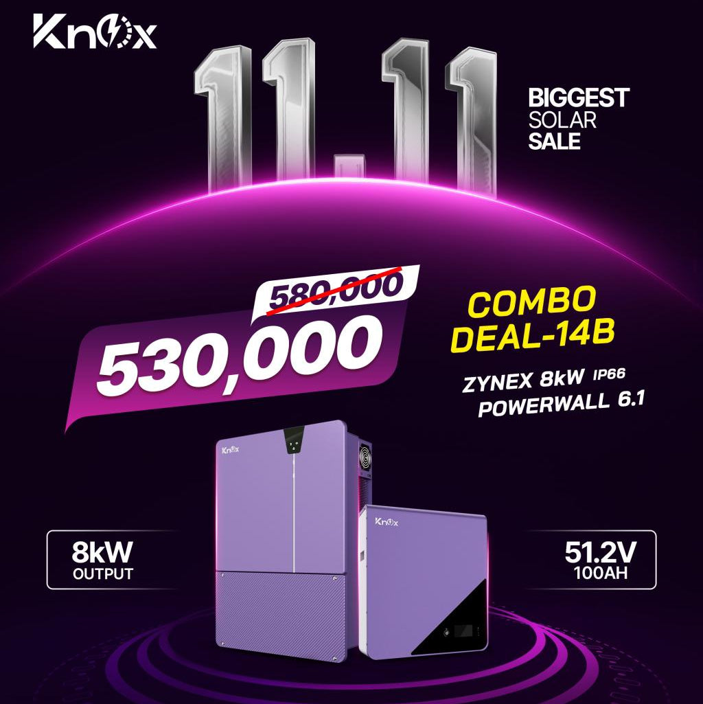 Knox Combo Deal - 14B | Knox Zynex 8KW Solar Inverter | Knox Powerwall 6.1 Lithium Battery