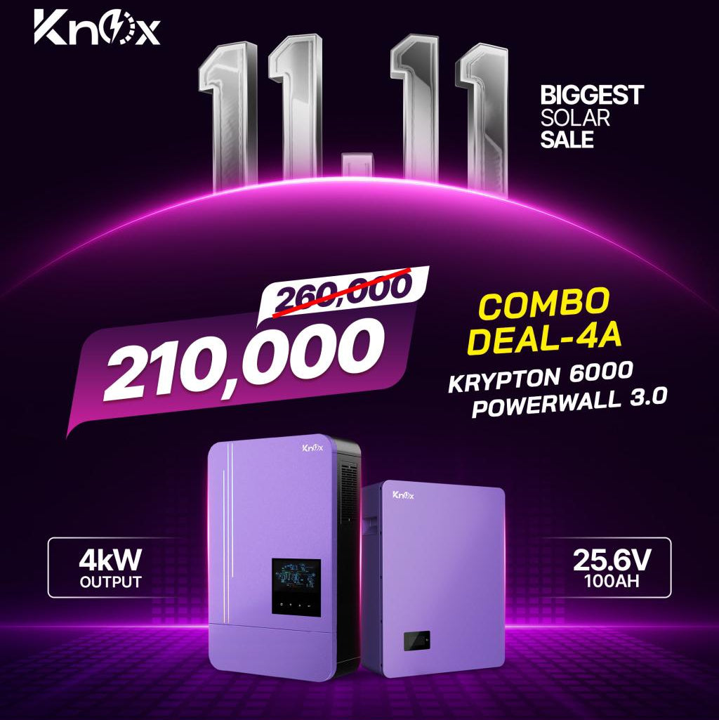 Knox Combo Deal - 4A | Knox Krypton 6000 Solar Inverter | Knox Powerwall 3.0 Lithium Battery
