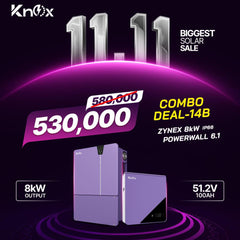 Knox Combo Deal - 14B | Knox Zynex 8KW Solar Inverter | Knox Powerwall 6.1 Lithium Battery