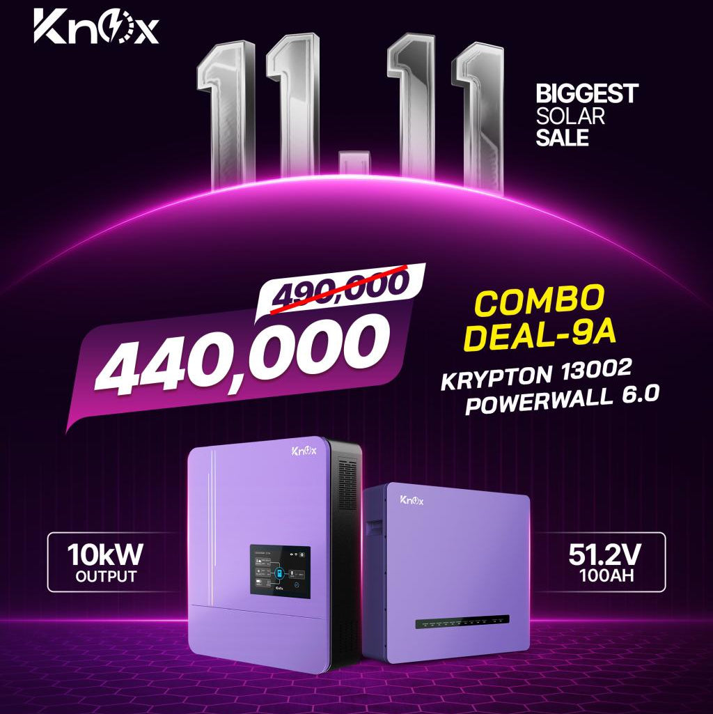 Knox Combo Deal - 9A | Knox Krypton 13002 Solar Inverter | Knox Powerwall 6.0 Lithium Battery