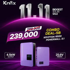 Knox Combo Deal - 5B | Knox Krypton 6500 Solar Inverter | Knox Powerwall 3.1 Lithium Battery