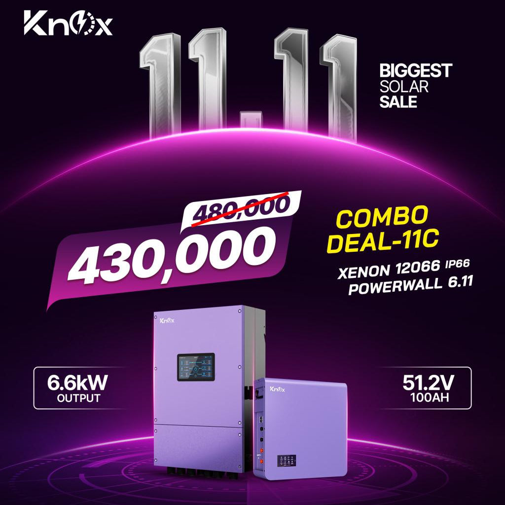 Knox Combo Deal - 11C | Knox Xenon 12066 Solar Inverter | Knox Powerwall 6.11 Lithium Battery