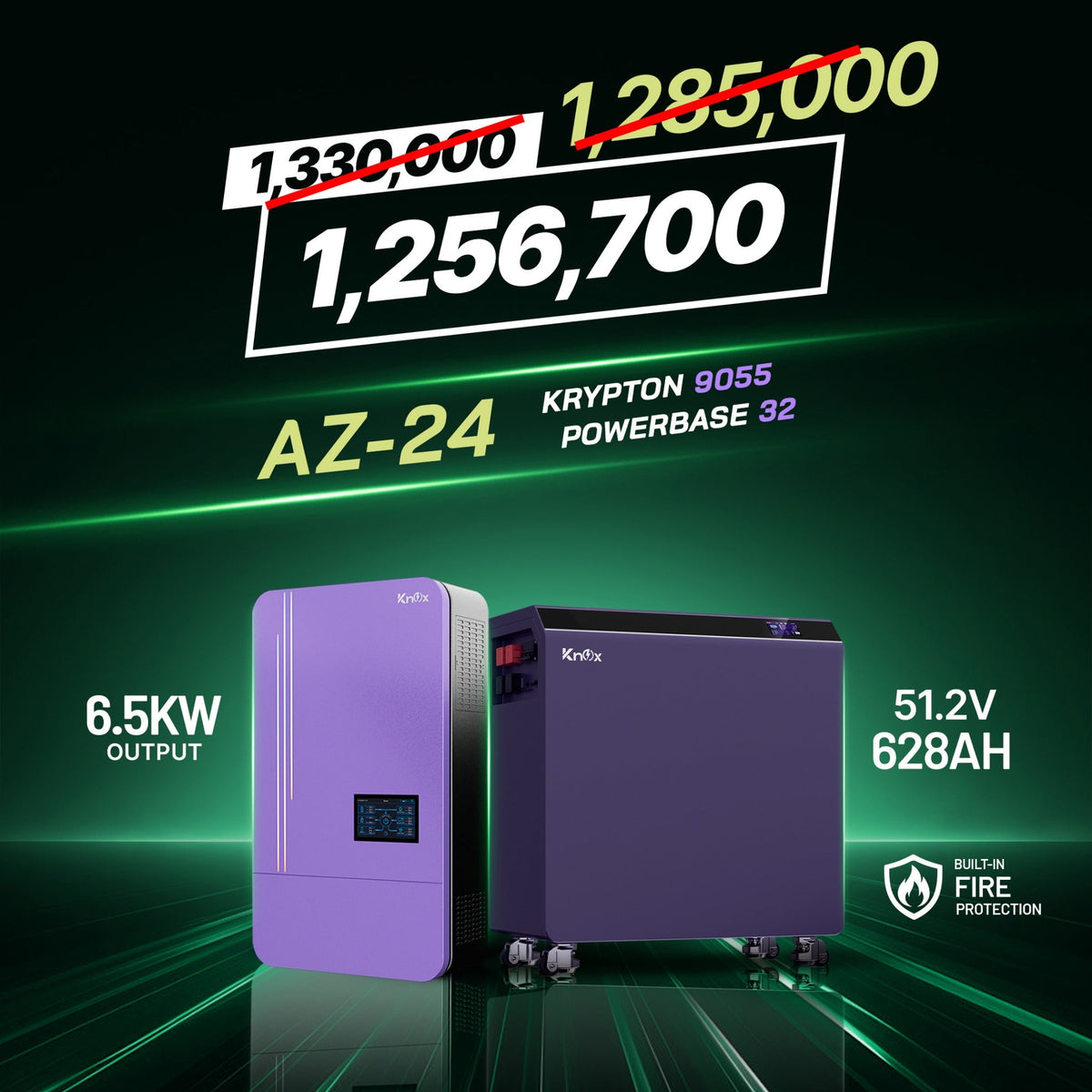 Knox Azadi Sale Offer - AZ-24 | Knox PowerBase 32 Lithium Battery | Knox Krypton 9055 Solar Inverter