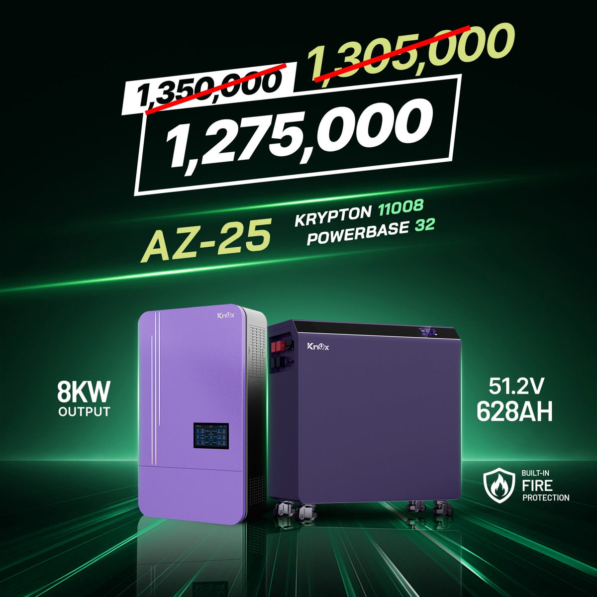 Knox Azadi Sale Offer - AZ-25 | Knox PowerBase 32 Lithium Battery | Knox Krypton 11008 Solar Inverter