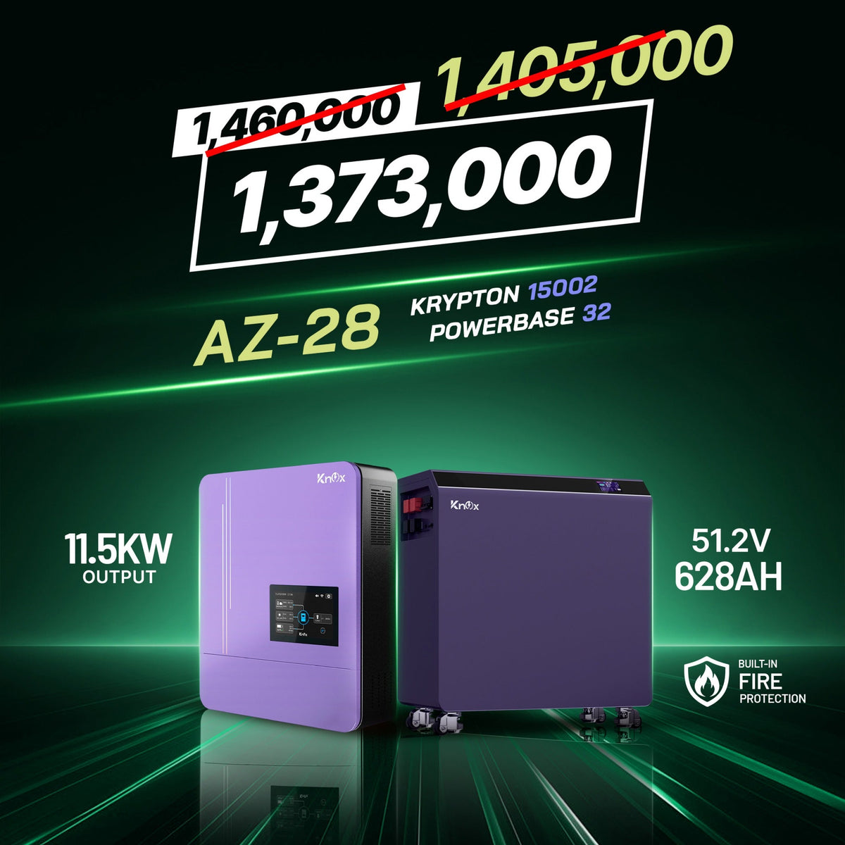 Knox Azadi Sale Offer - AZ-28 | Knox PowerBase 32 Lithium Battery | Knox Krypton 15002 Solar Inverter